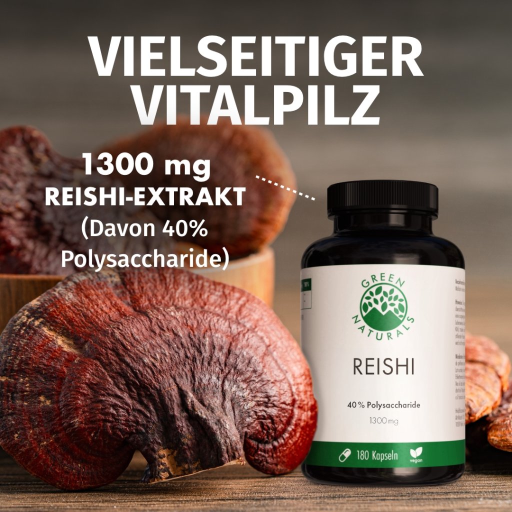 GREEN NATURALS Reishi 650 mg hochdosiert vegan