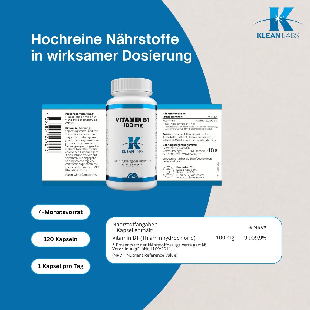 Klean Labs Vitamin B1 100 mg