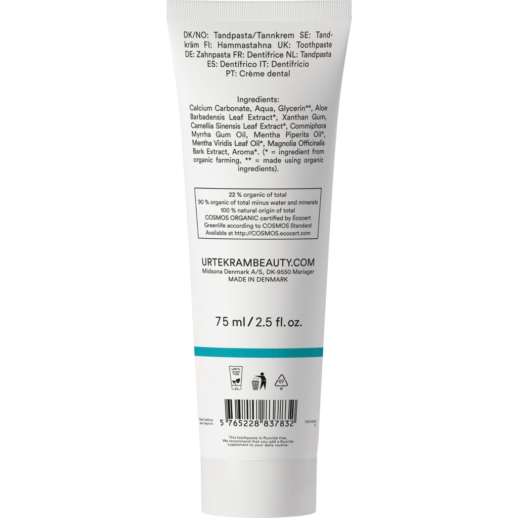 Zahncreme mit Minze & grünem Tee ohne Fluorid