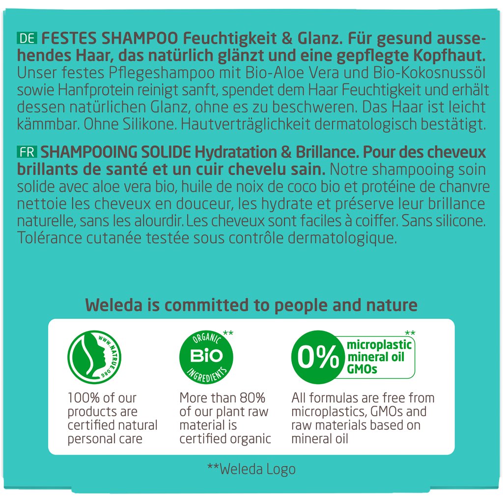 WELEDA festes Shampoo Feuchtigkeit & Glanz