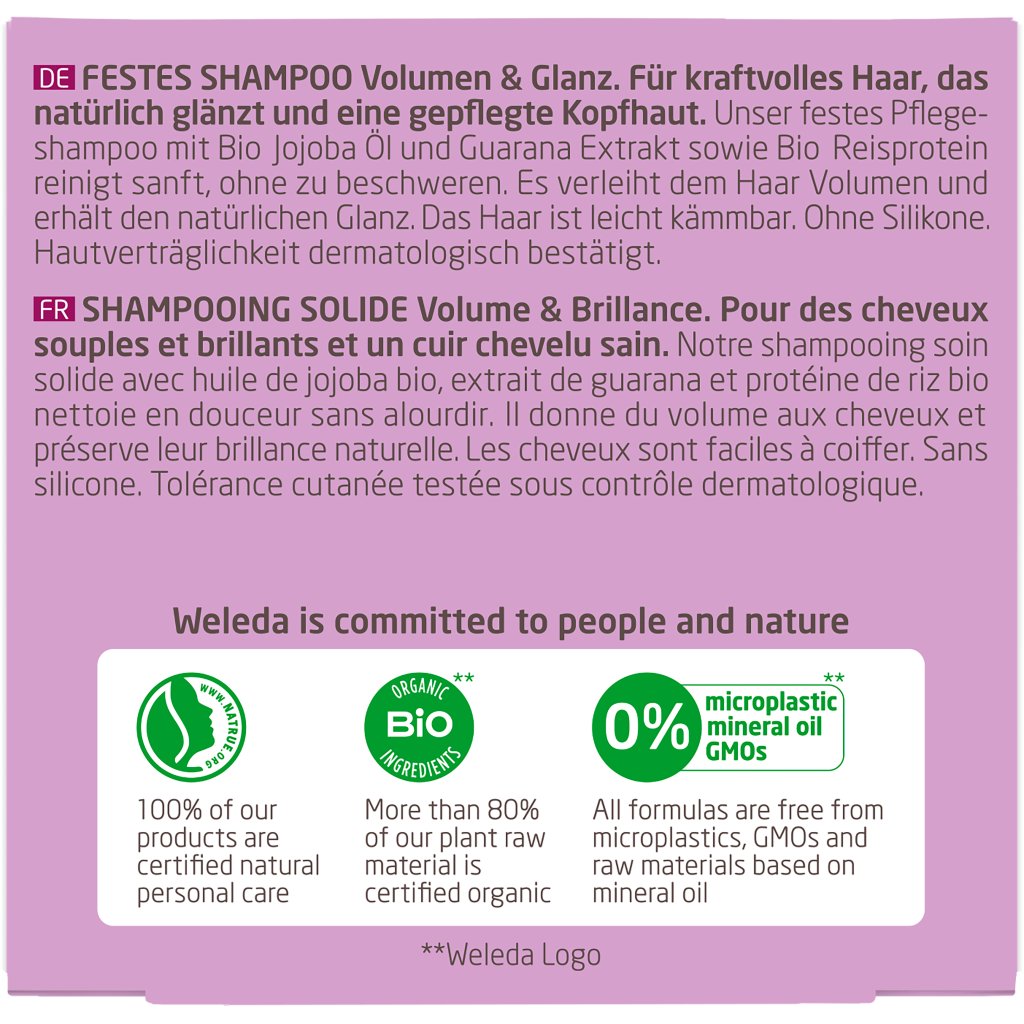 WELEDA festes Shampoo Volumen & Glanz