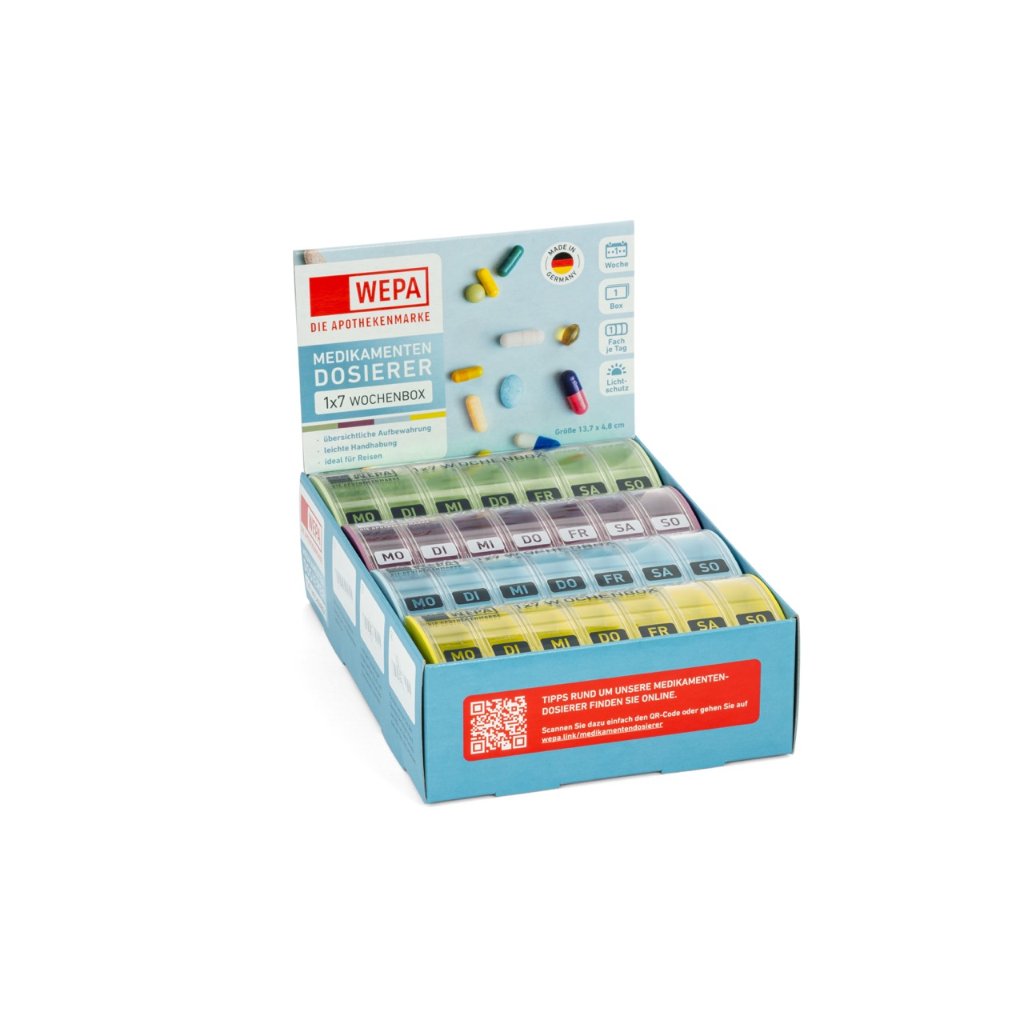 WEPA 1x7 Wochenbox "farbig sortiert/pastell"