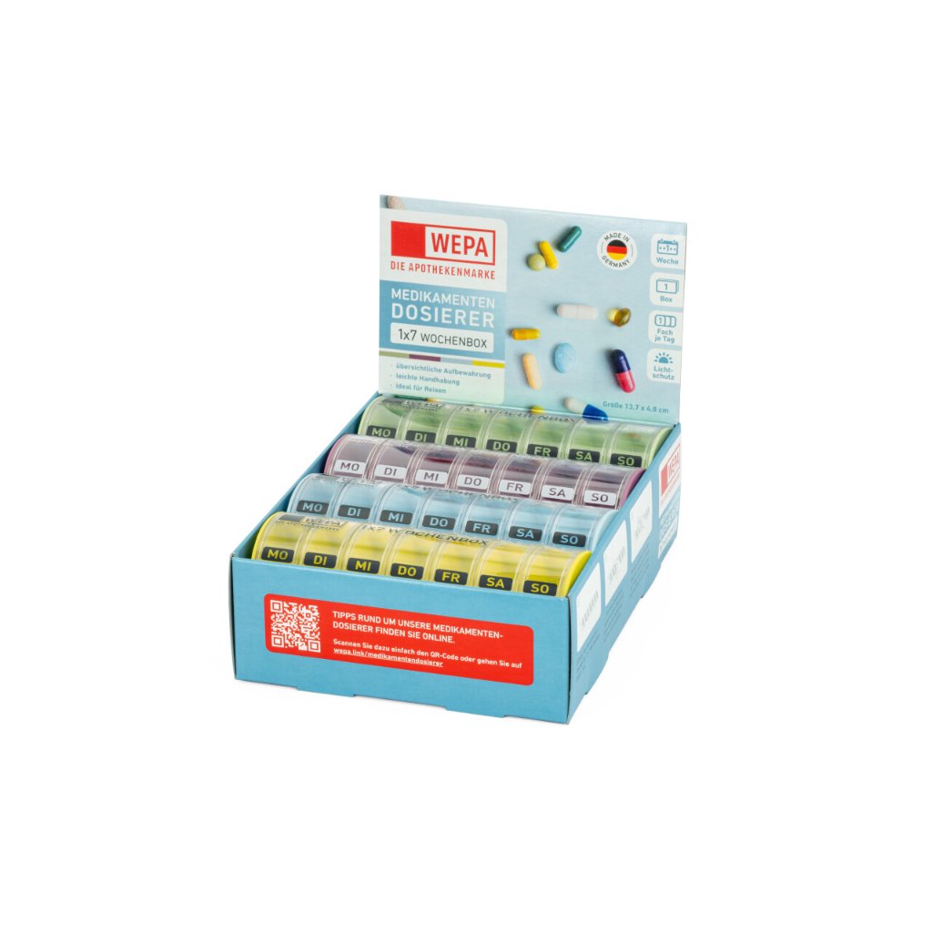 WEPA 1x7 Wochenbox "farbig sortiert/pastell"