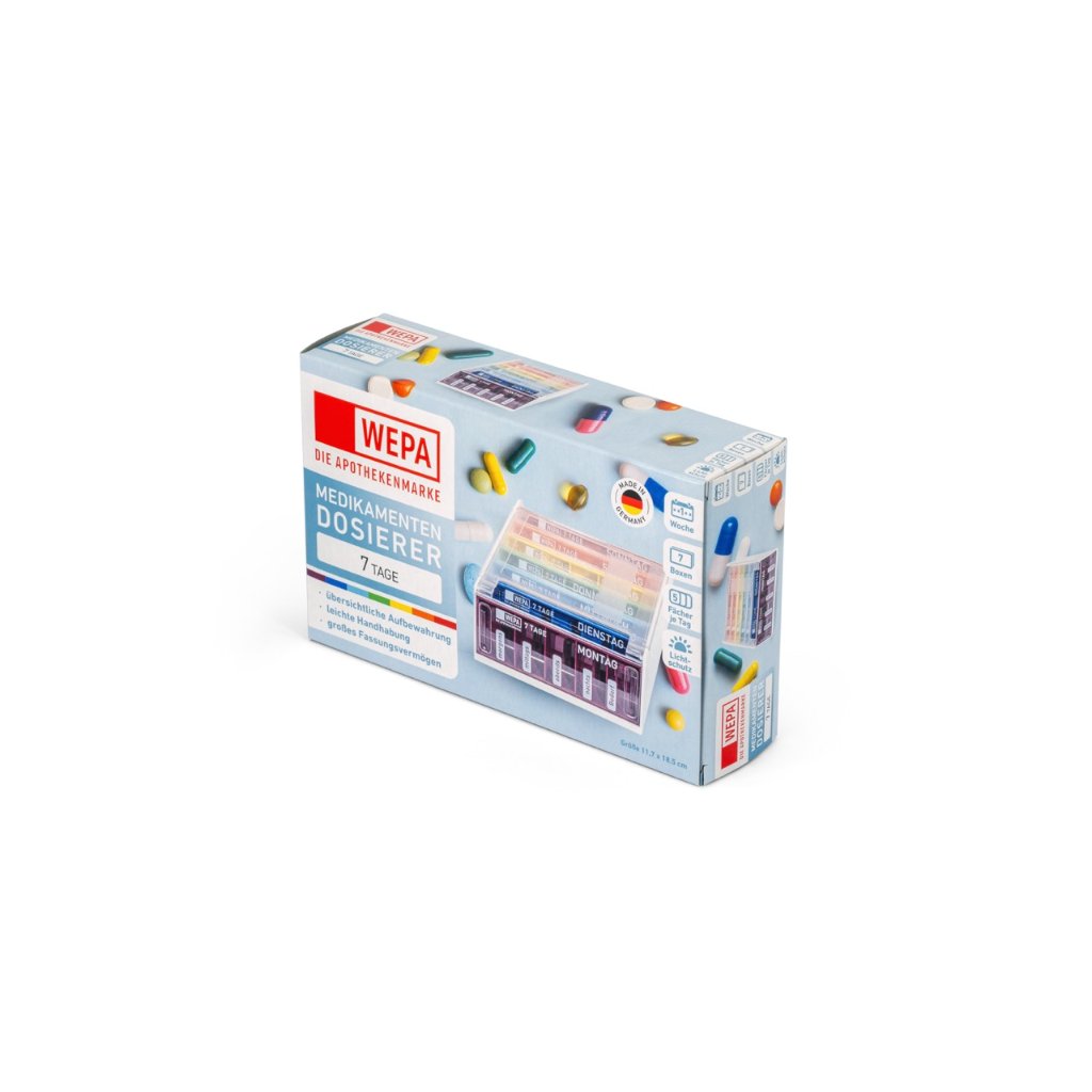 WEPA Medikamentendosierer 7 Tage Wochenmagazin "Regenbogen/UV-Schutz+"