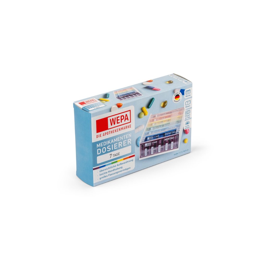 WEPA Medikamentendosierer 7 Tage Wochenmagazin "Regenbogen/UV-Schutz+"