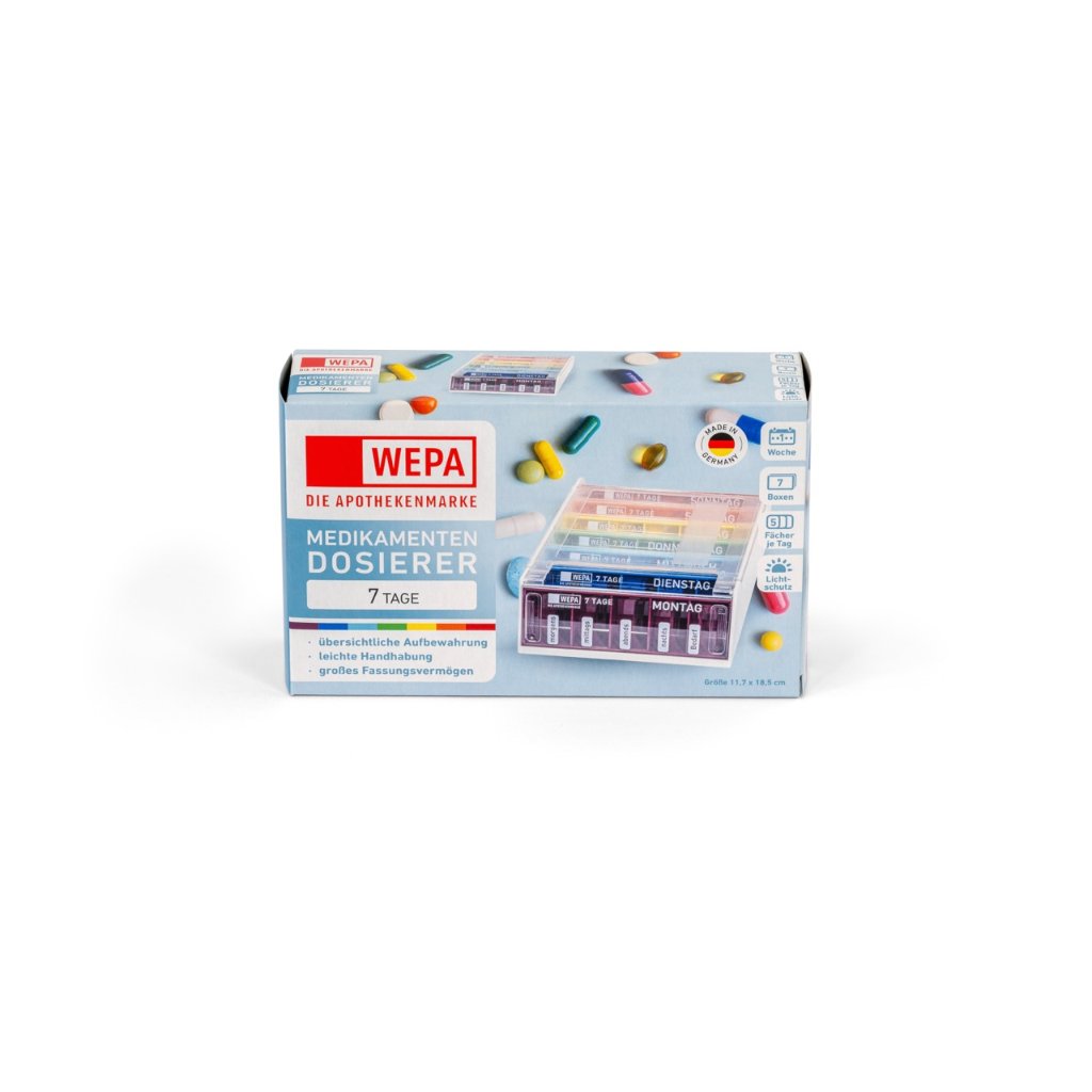 WEPA Medikamentendosierer 7 Tage Wochenmagazin "Regenbogen/UV-Schutz+"