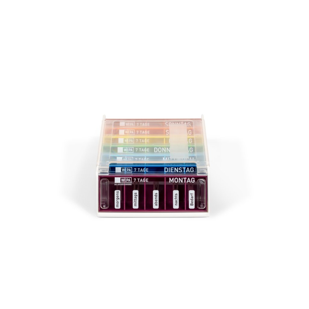 WEPA Medikamentendosierer 7 Tage Wochenmagazin "Regenbogen/UV-Schutz+"