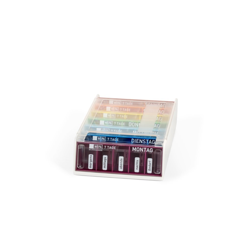 WEPA Medikamentendosierer 7 Tage Wochenmagazin "Regenbogen/UV-Schutz+"