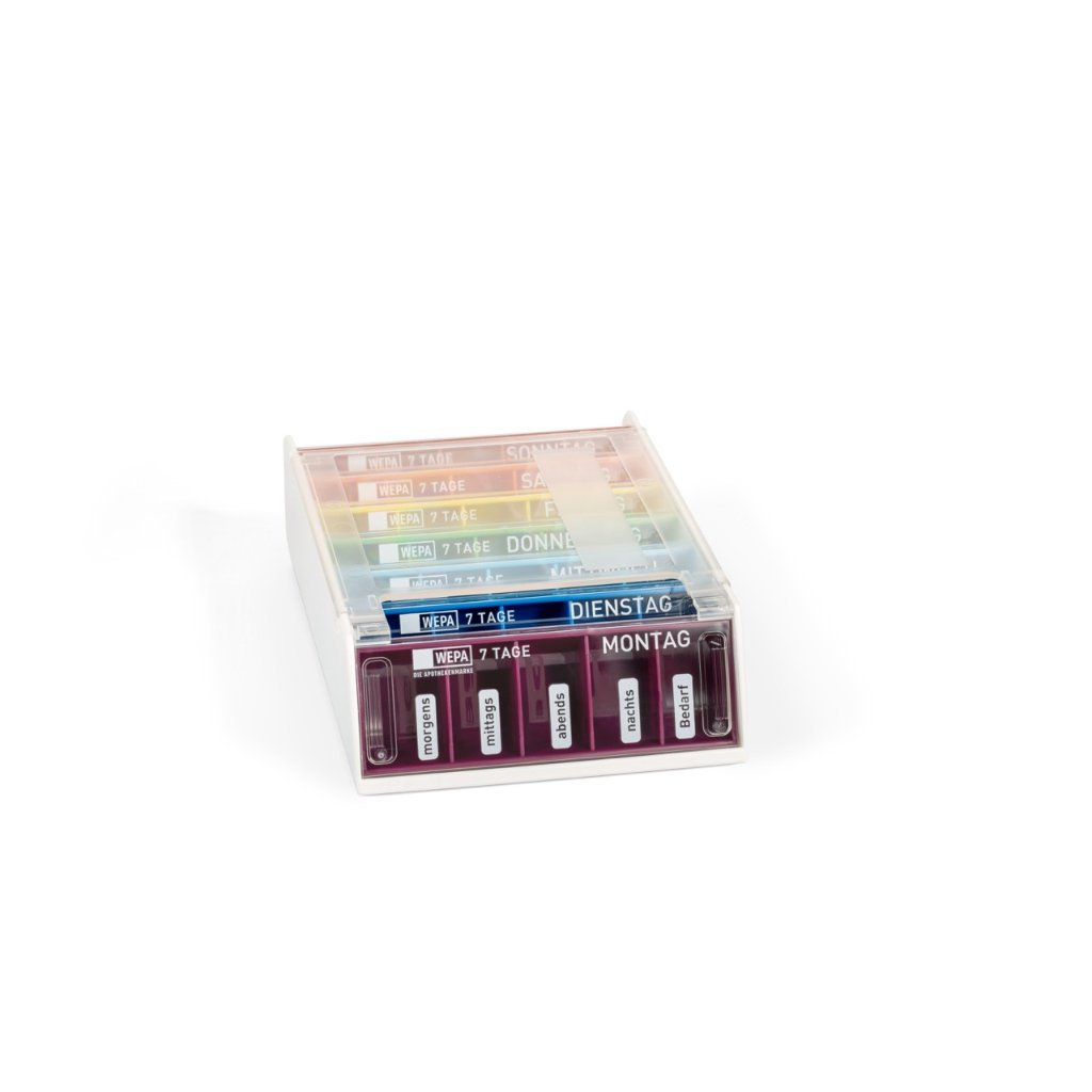 WEPA Medikamentendosierer 7 Tage Wochenmagazin "Regenbogen/UV-Schutz+"