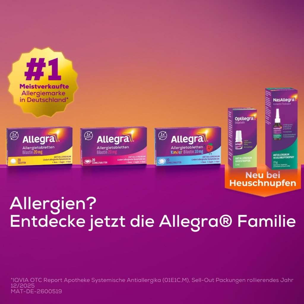 Allegra® Allergietabletten mit Bilastin – Schmelztabletten, 6 St.
