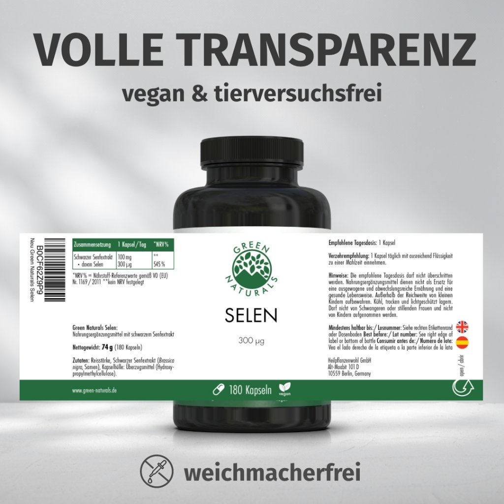GREEN NATURALS Selen 300 µg rein pflanzlich vegan