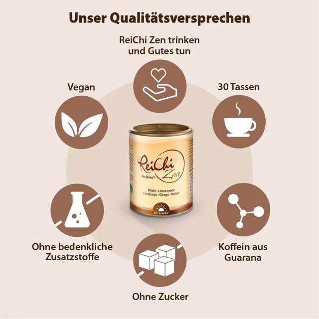 ReiChi Zen Pilz-Kaffee mit Reishi Guarana Chaga Cordyceps