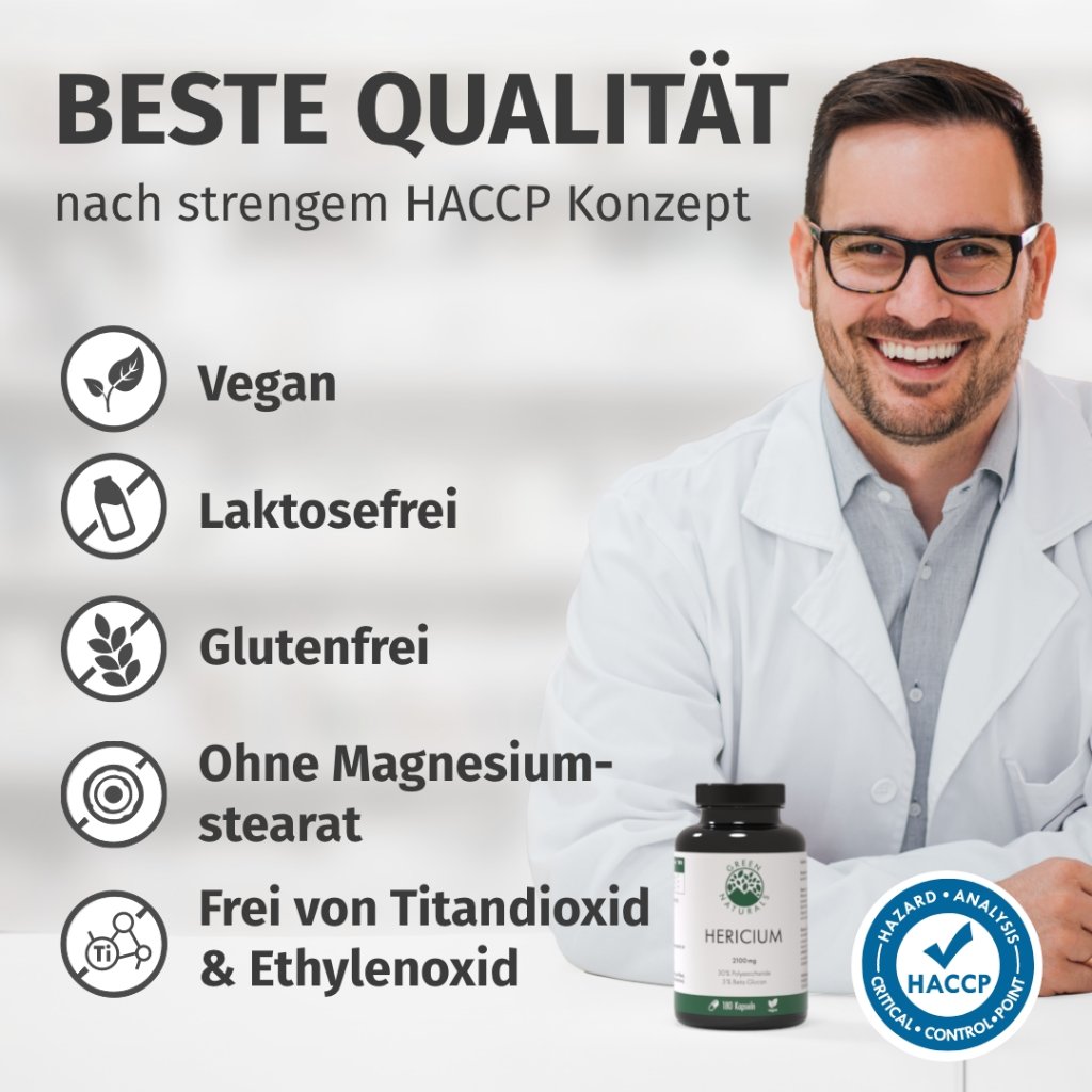 GREEN NATURALS Lions Mane Hericium 2100 mg vegan