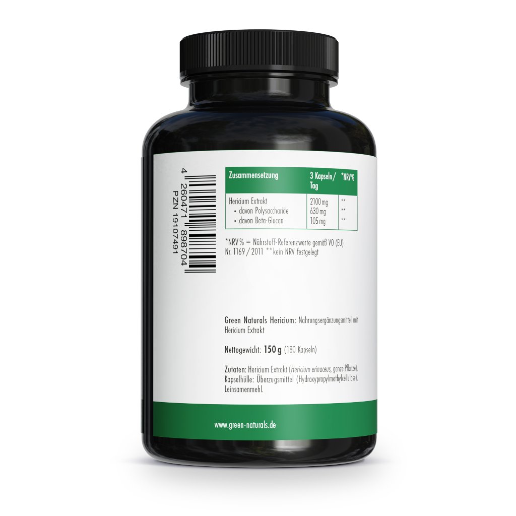 GREEN NATURALS Lions Mane Hericium 2100 mg vegan