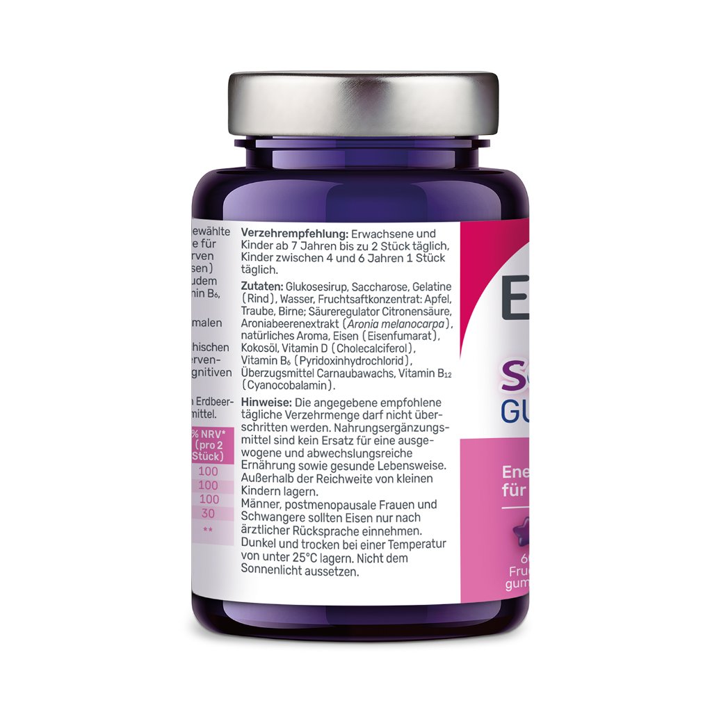 EUNOVA® Schulhelden Gummies: Multivitamine für Kinder mit Eisen und Erdbeergeschmack