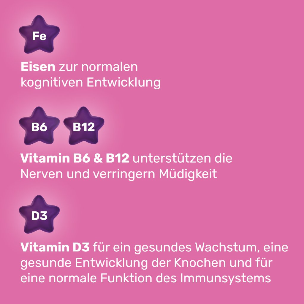 EUNOVA® Schulhelden Gummies: Multivitamine für Kinder mit Eisen und Erdbeergeschmack