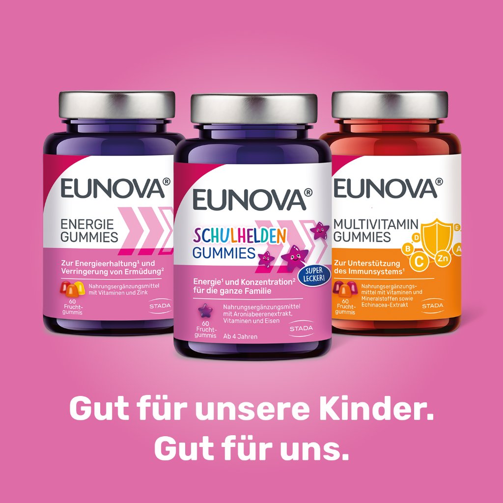 EUNOVA® Schulhelden Gummies: Multivitamine für Kinder mit Eisen und Erdbeergeschmack