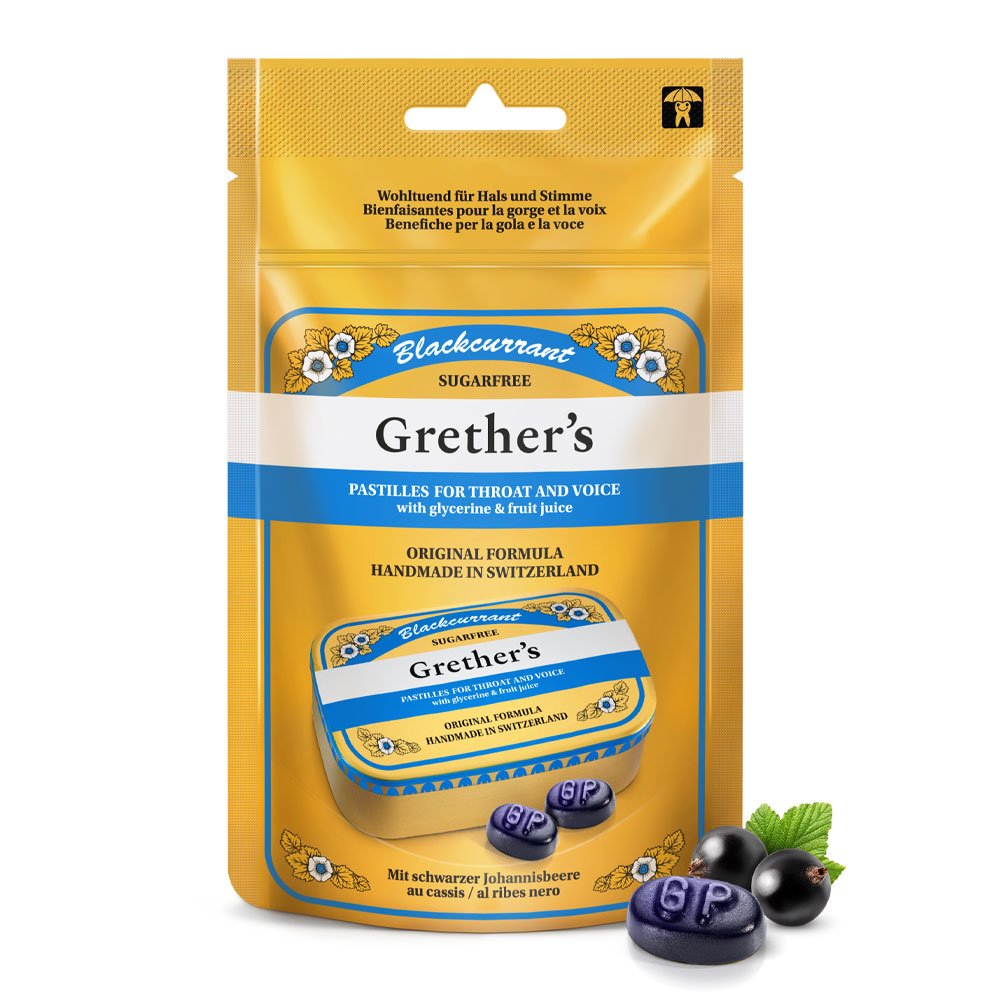 Grether’s Pastillen Blackcurrant 110 g Refill Beutel zuckerfrei