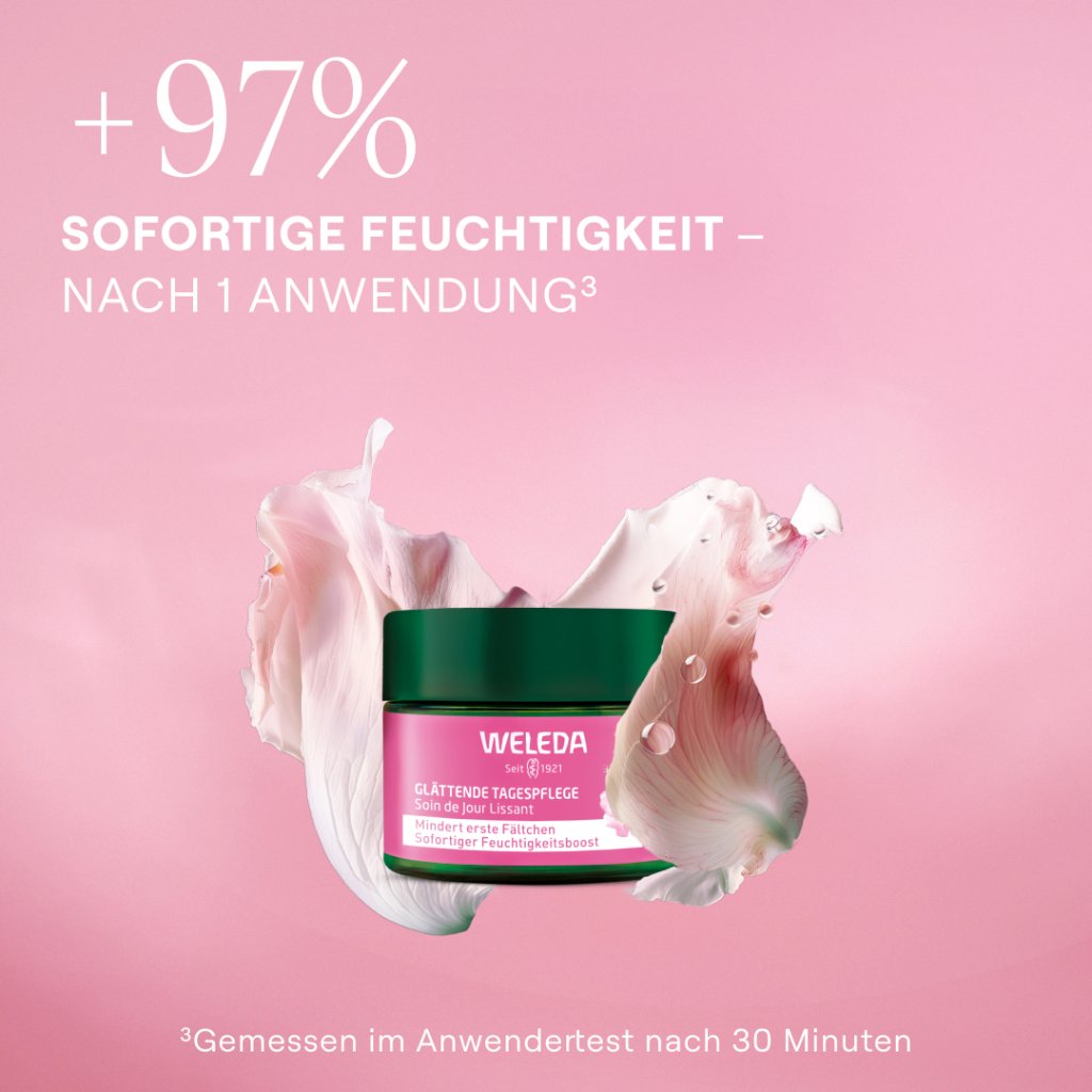 WELEDA glättende Tagespflege Wildrose & weißer Tee