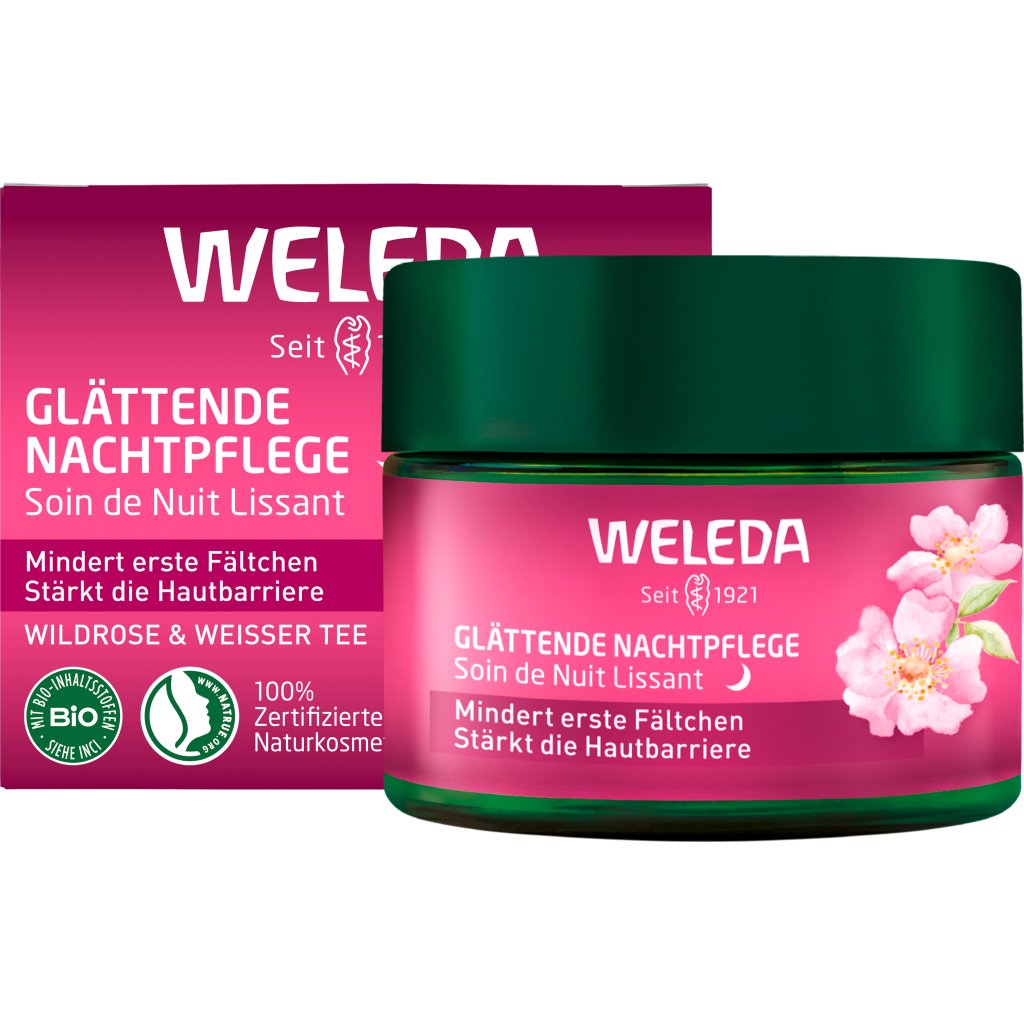 WELEDA glättende Nachtpflege Wildrose & weißer Tee