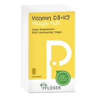VITAMIN D3+K2 Pflüger PUR 1.000 I.E./75 μg Kapseln