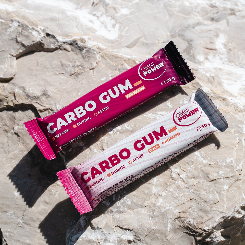 OMNi POWER CARBO GUM Erdbeer, 30g