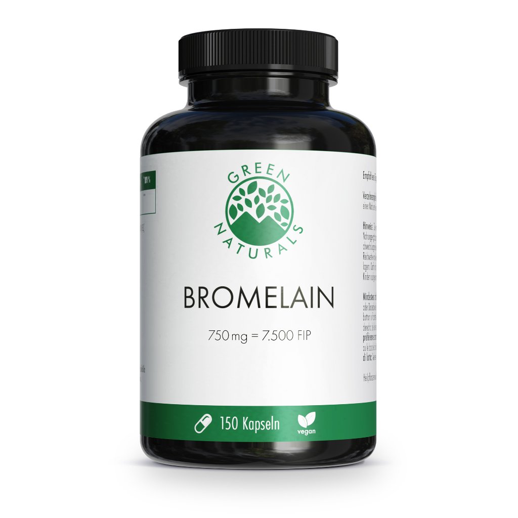 GREEN NATURALS Bromelain 750 mg vegan mit 7500 FIP