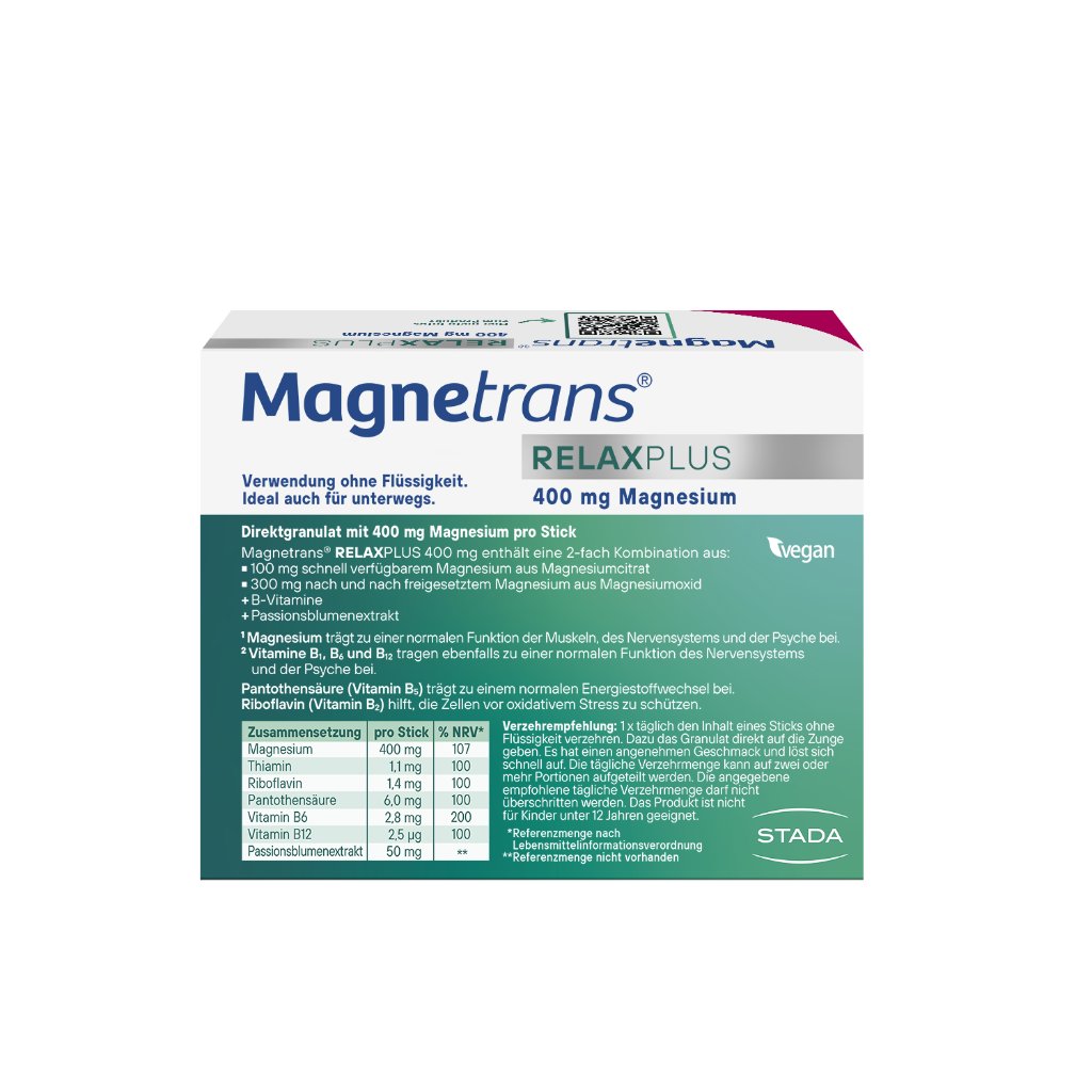 MAGNETRANS Relax+ 400 mg Granulat Sticks Blaubeere