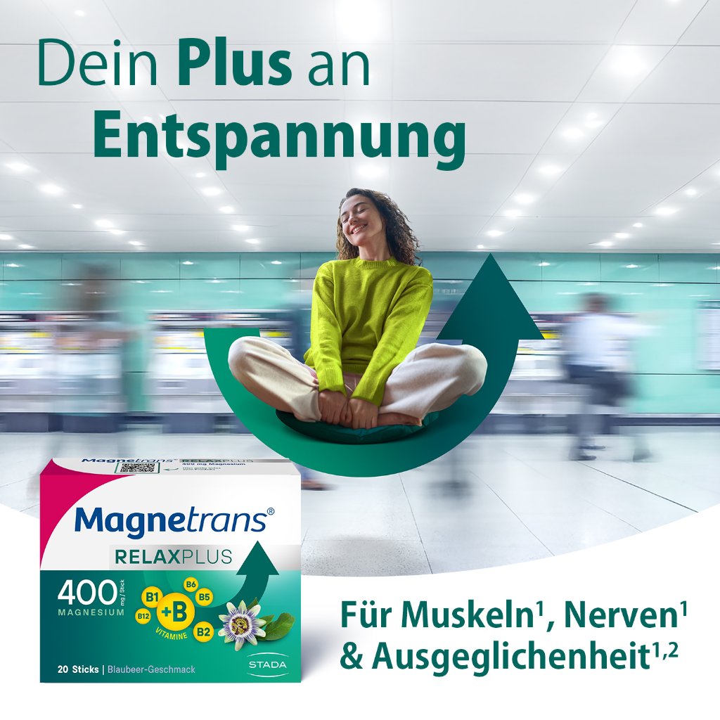 MAGNETRANS Relax+ 400 mg Granulat Sticks Blaubeere