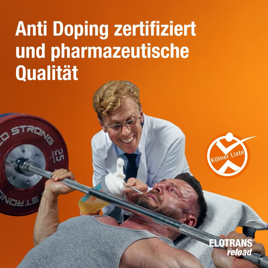 Elotrans® reload – Veganes Trinkpulver Apfel – Isotonische Elektrolyt-Glucose-Mischung mit Vitaminen, Mineralstoffen und Cholin,15 Stück