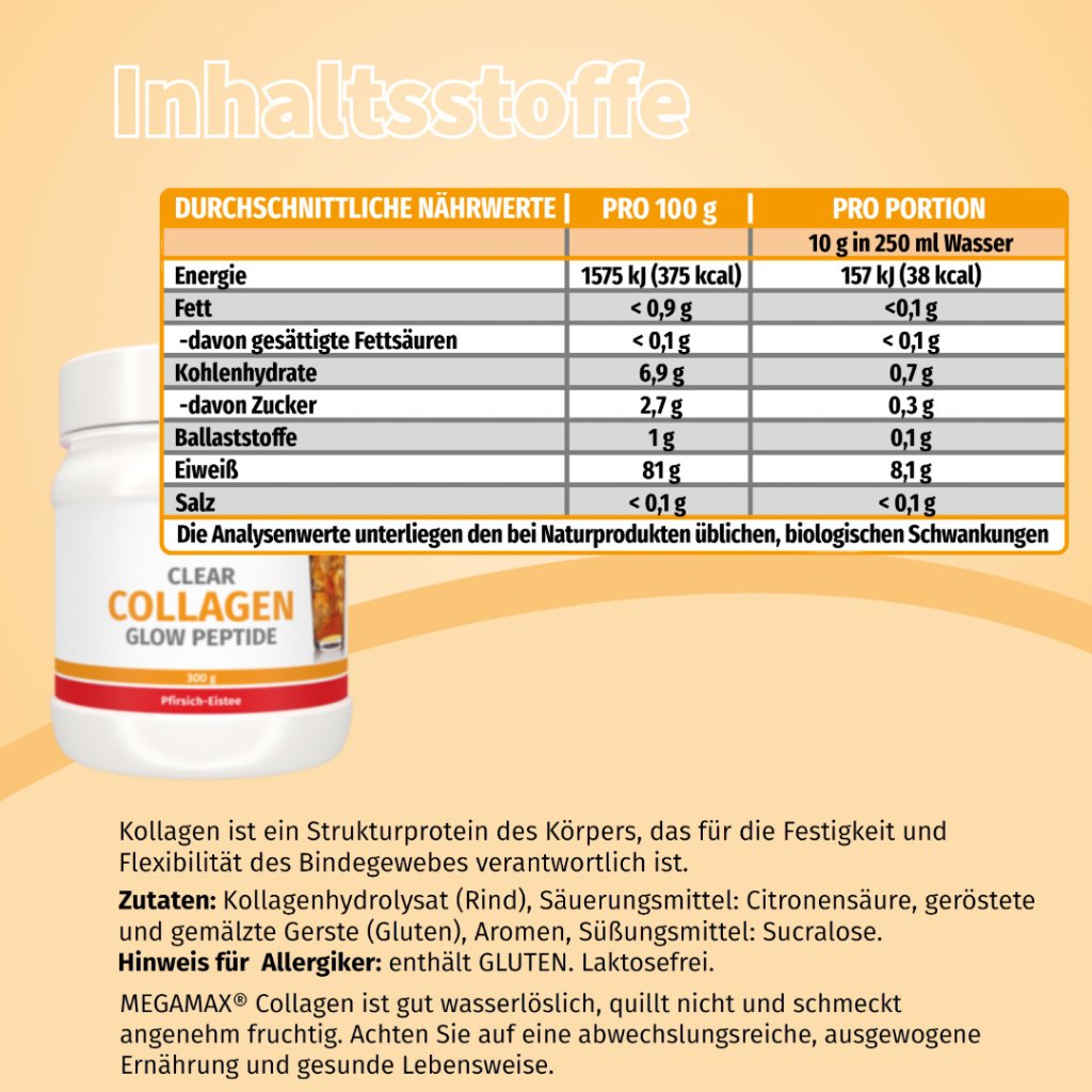COLLAGEN CLEAR Glow Kollagen Peptide Pfirsich Plv.