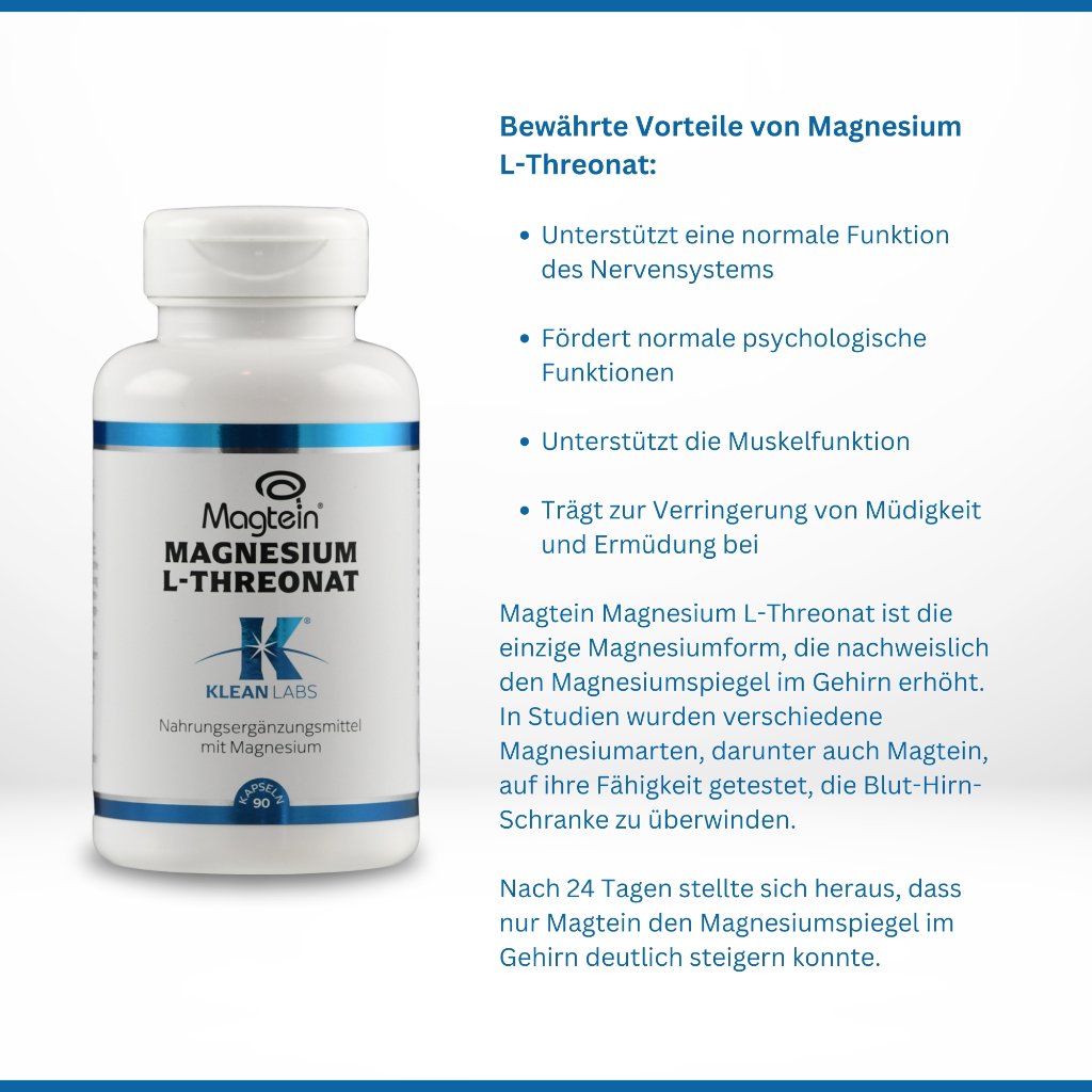 MAGNESIUM L-THREONAT Magtein KLEAN LABS Kapseln