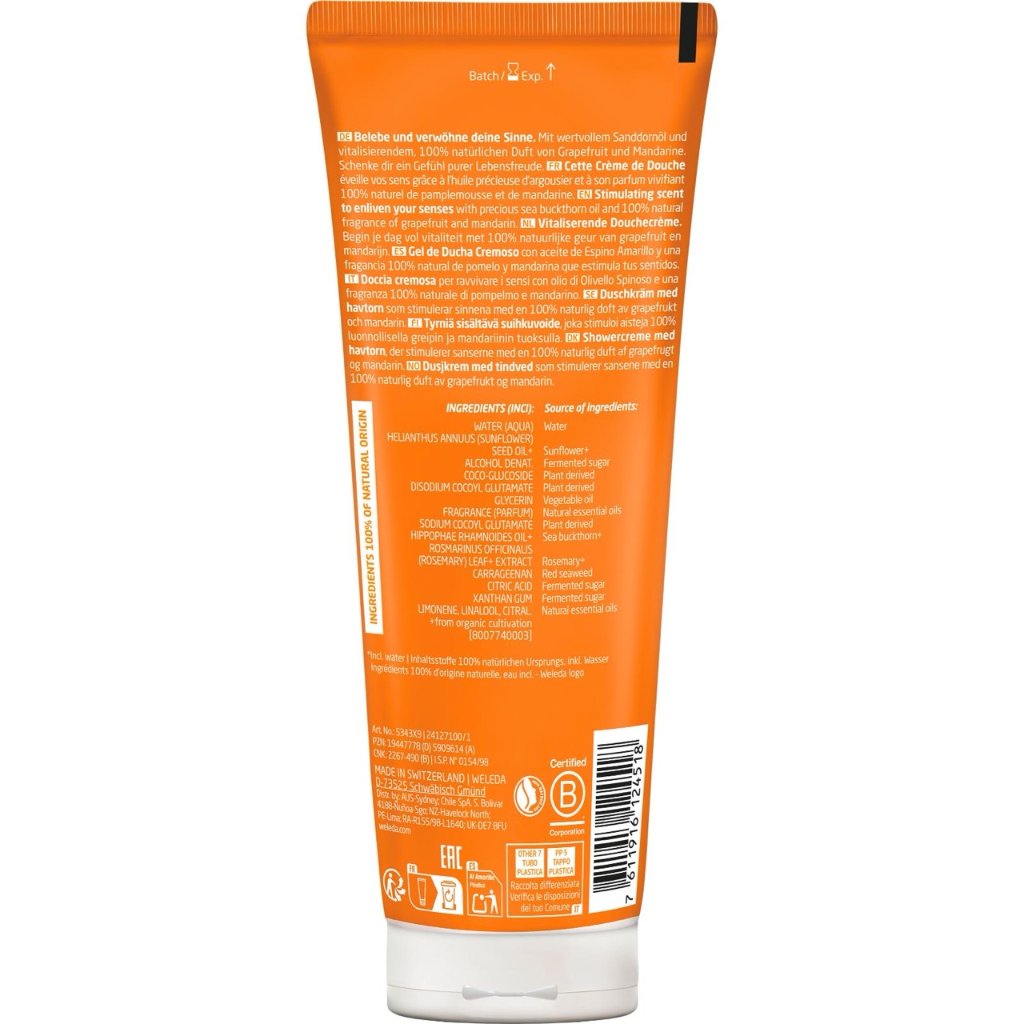 WELEDA Vitality Shower Cream Sanddorn