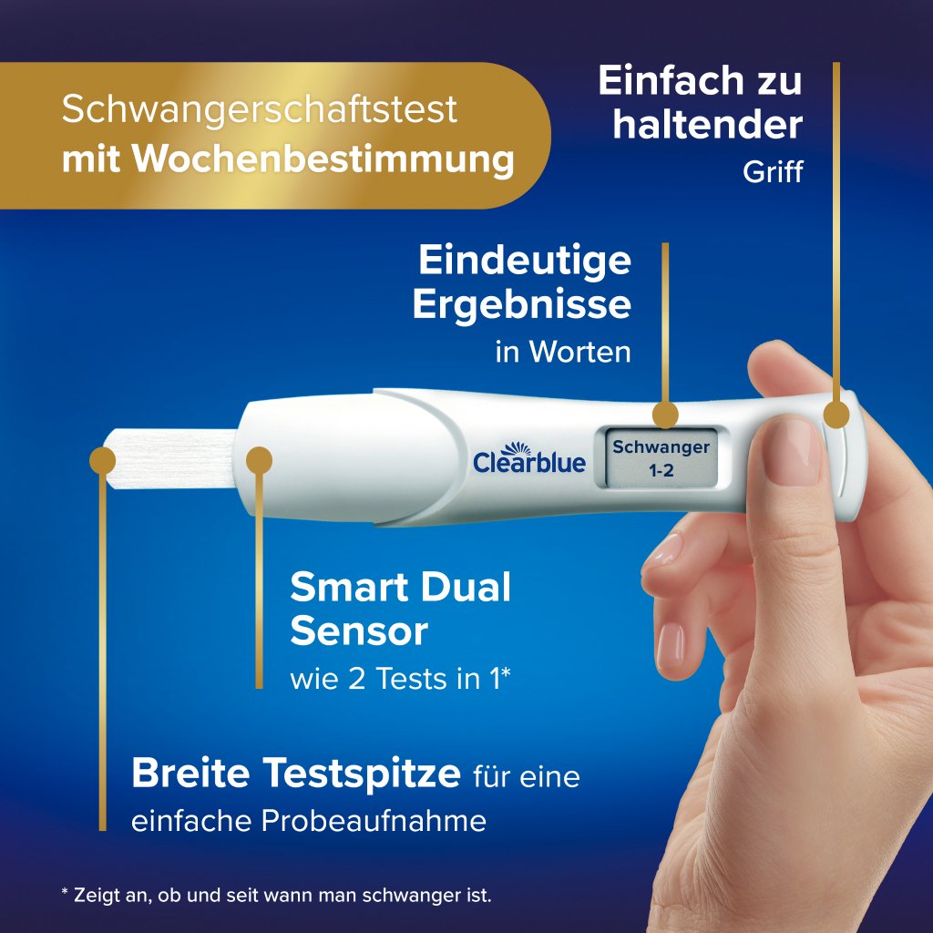 Clearblue Schwangerschaftstest FRÜHE ERKENNUNG und MIT WOCHENBESTIMMUNG Kombipack 2er