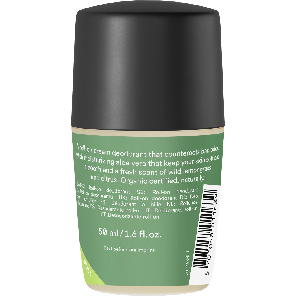 Creme Roll-On Deo mit dem belebenden, frischen Duft nach wildem Zitronengras und Zitrusfrüchten