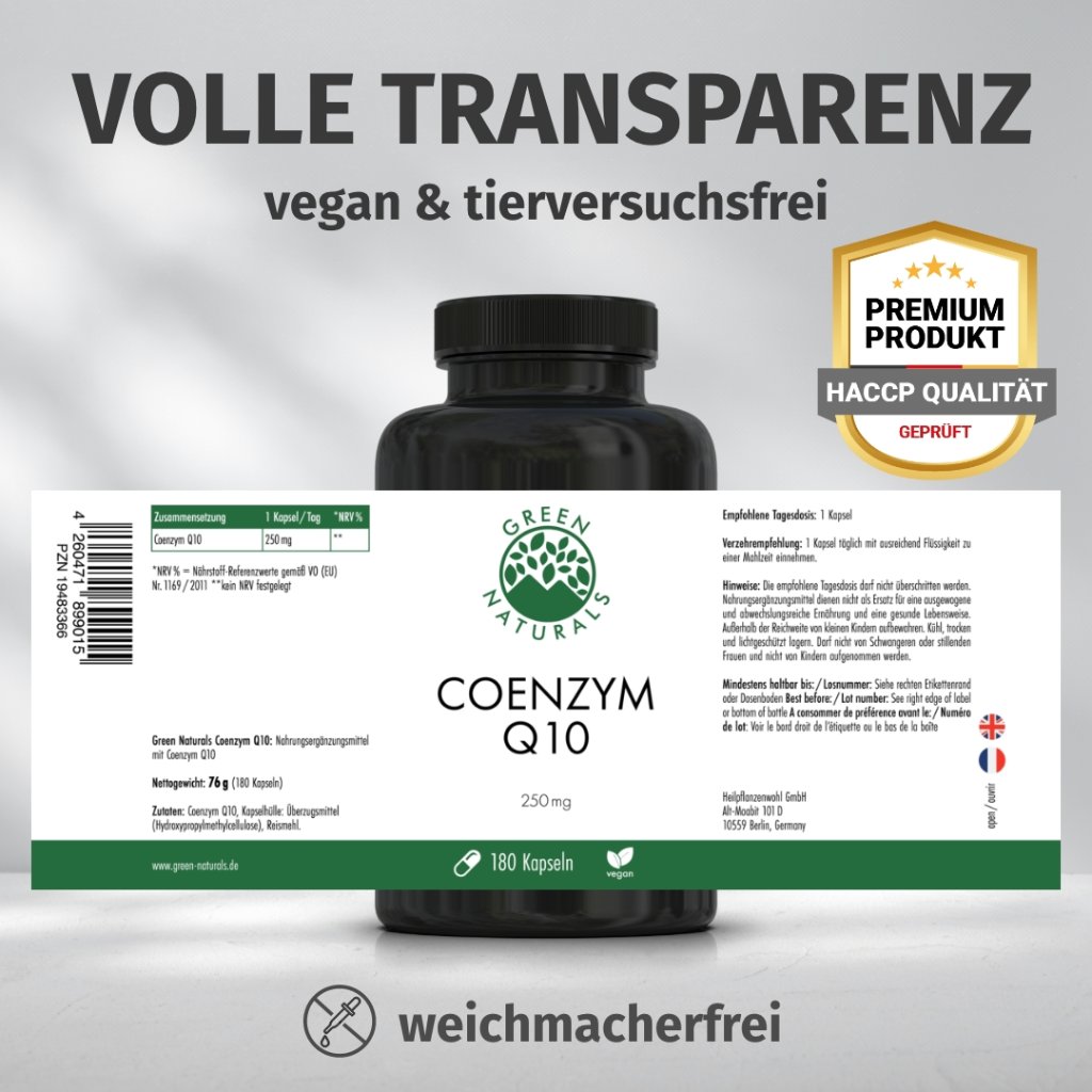 GREEN NATURALS Coenzym Q10 250 mg vegan hochdosiert