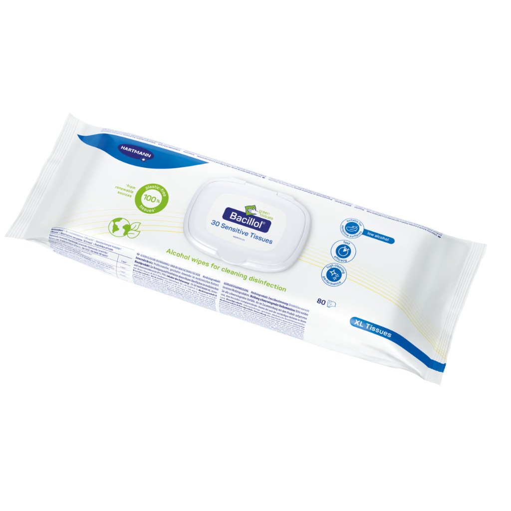 BACILLOL 30 Sensitive Green Tiss.20x30cm XL