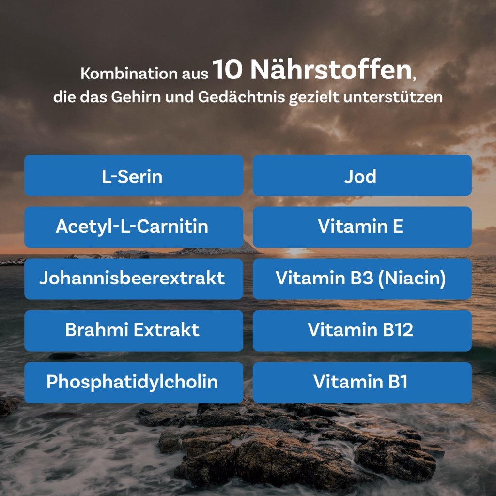 L-SERIN MEMORY mit Jod für Gehirn und Gedächtnis