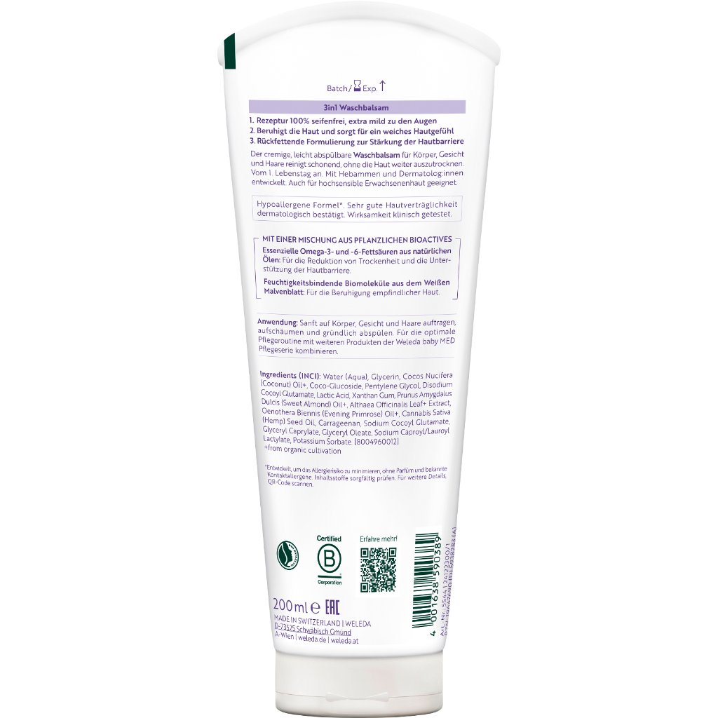 Weleda Baby Derma Waschbalsam Weiße Malve