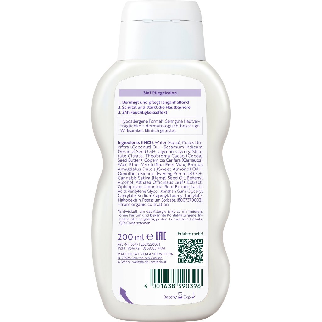 Weleda Baby Derma 3in1 Pflegelotion Weiße Malve