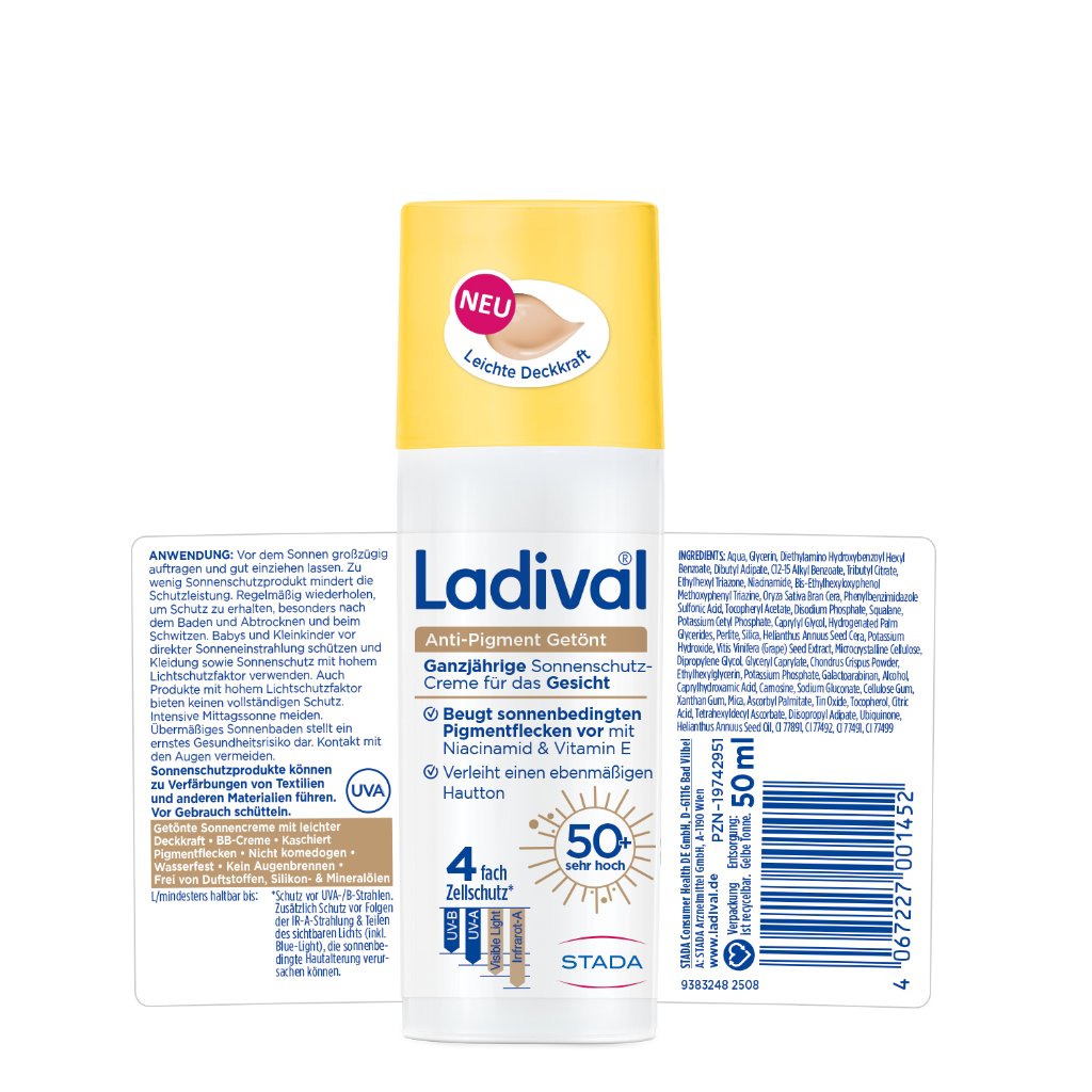 Ladival® Anti-Pigment Getönt Sonnenschutz-Creme Gesicht LSF 50+ 50ml Sonnencreme