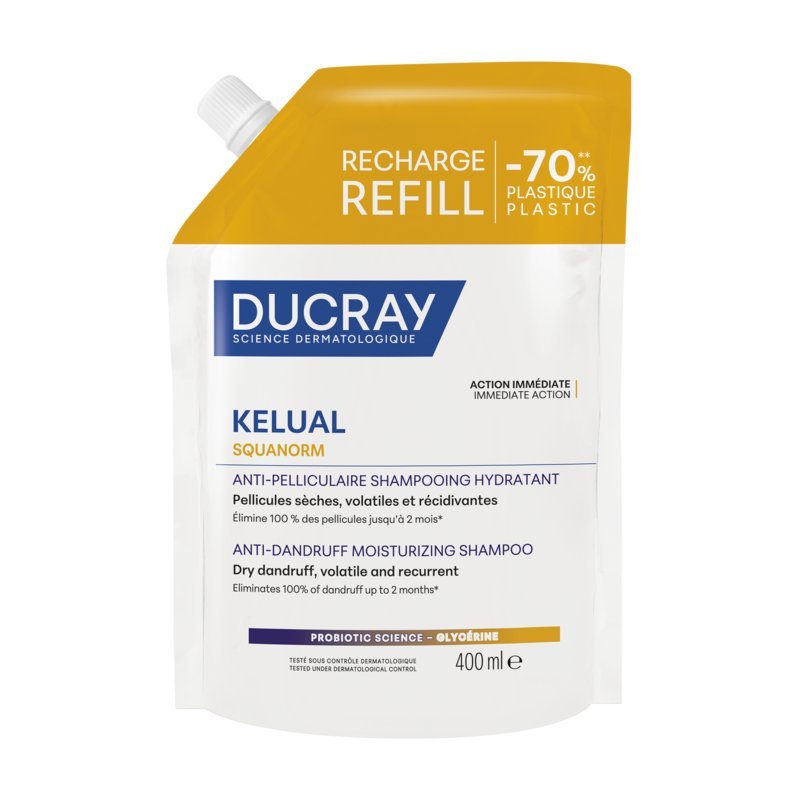 Ducray KELUAL SQUANORM Feuchtigkeitsspendendes Anti-Schuppen Shampoo Trockene Schuppen REFILL