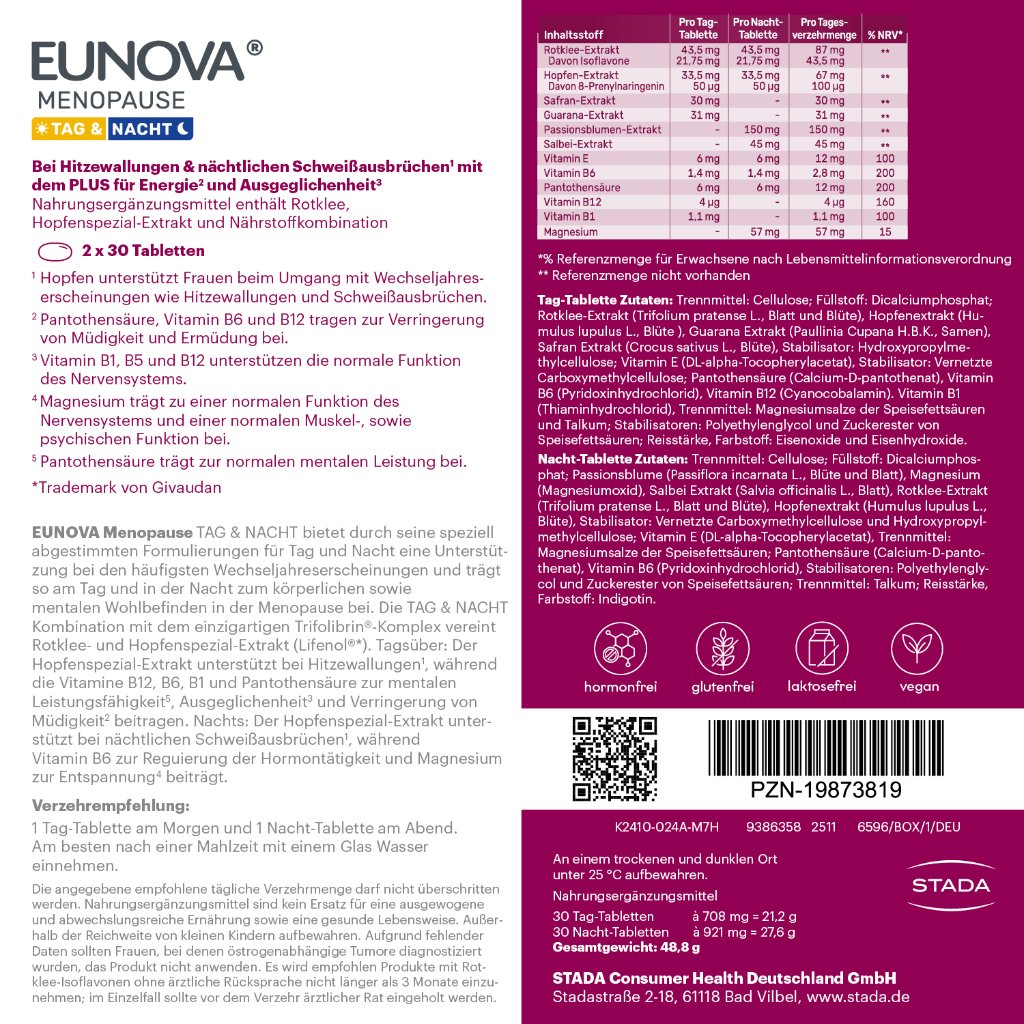 EUNOVA Menopause Tag & Nacht Tabletten