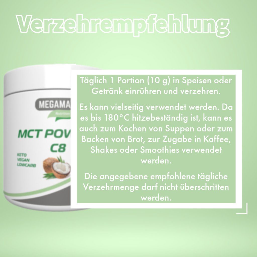 MCT-Öl Powder C8 reines veganes Keto-Pulver