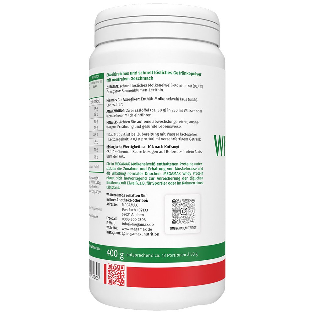 WHEY 100% ultra reines Molkenprotein Megamax Pulv.