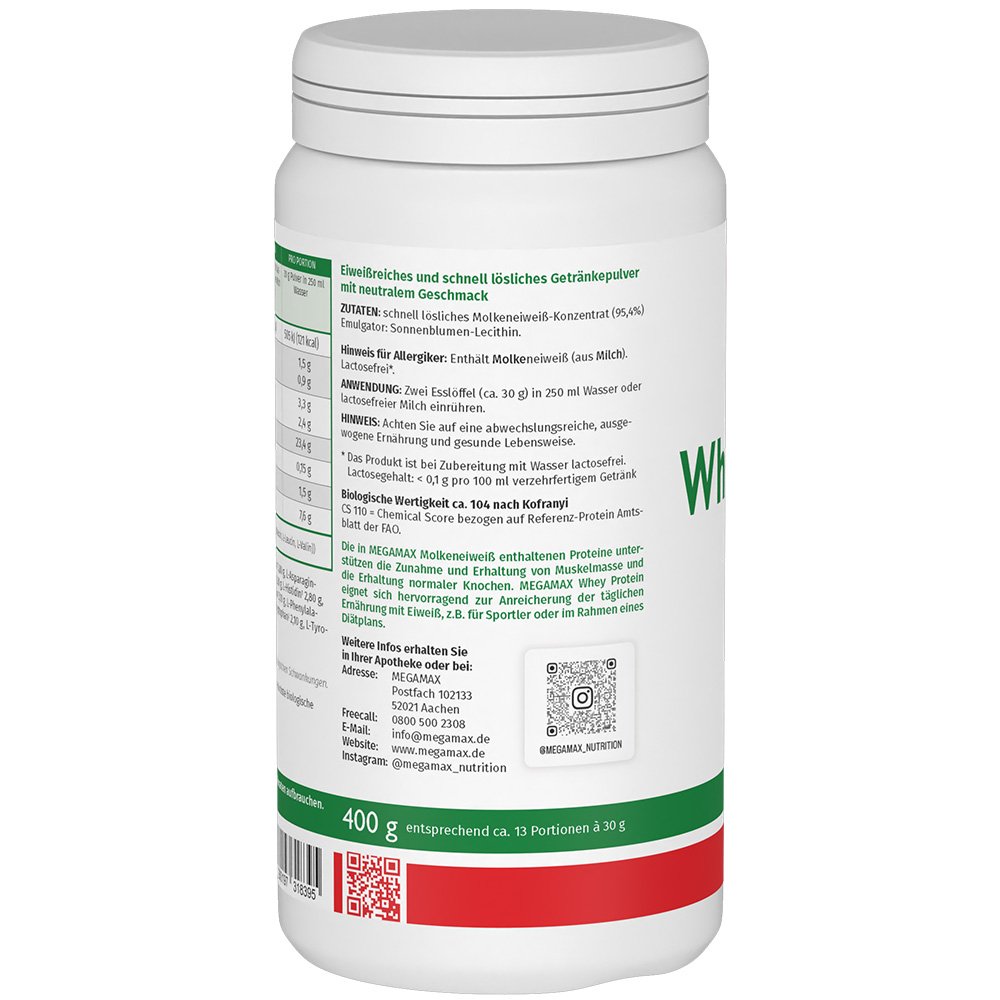 WHEY 100% ultra reines Molkenprotein Megamax Pulv.