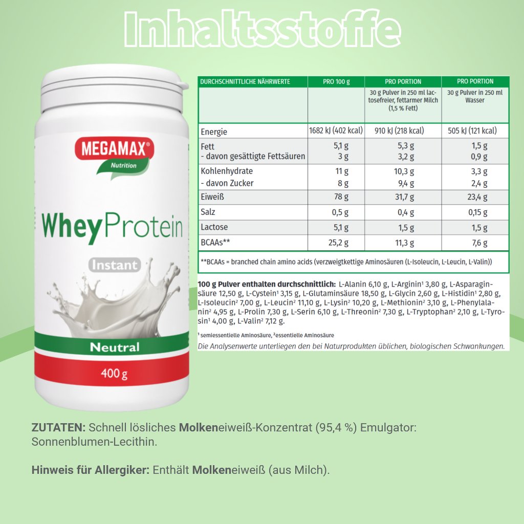 WHEY 100% ultra reines Molkenprotein Megamax Pulv.