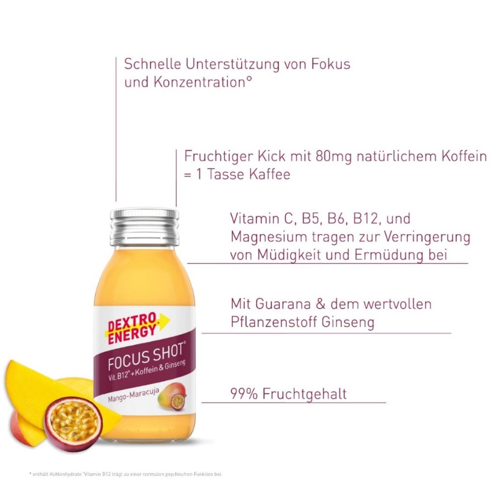 DEXTRO ENERGY Focus Shot Mango-Maracuja