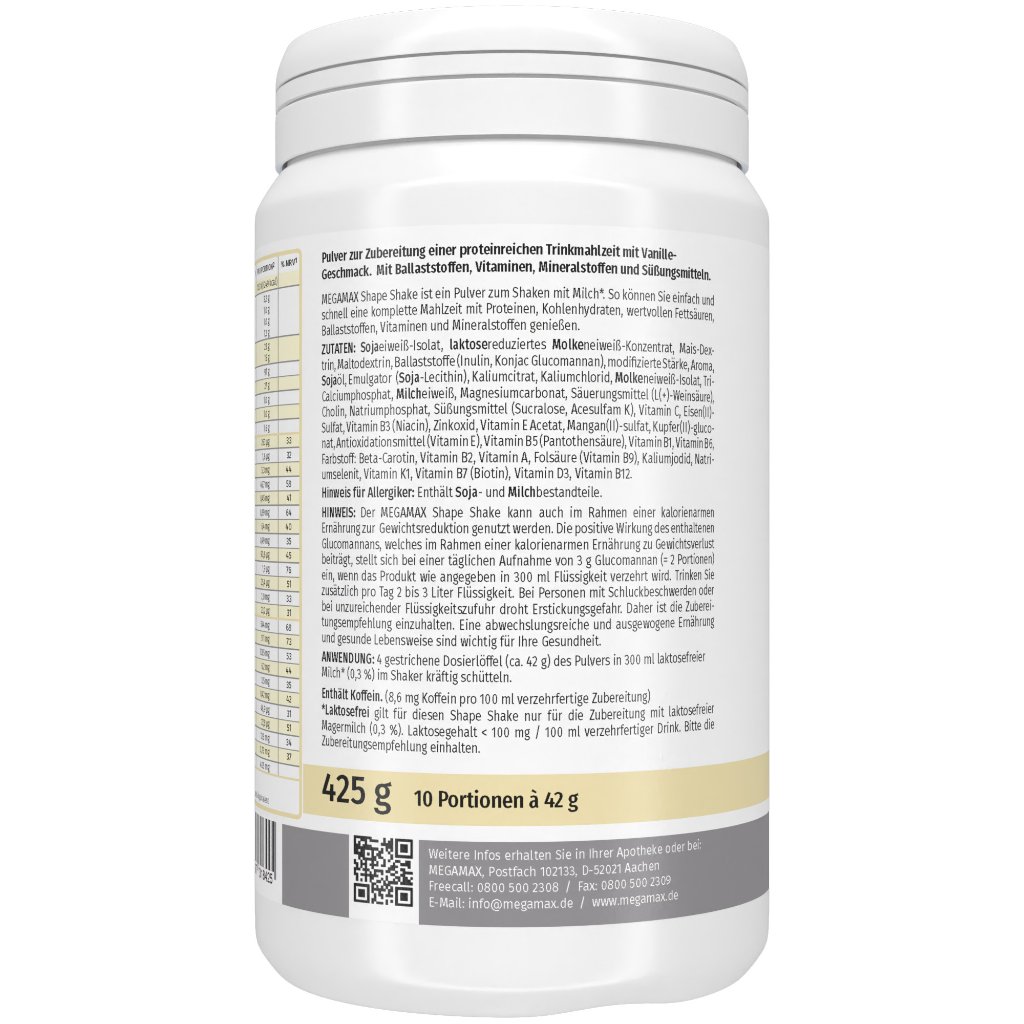 SHAPE SHAKE Vanille f.Gewichtskont.Megamax Pulver
