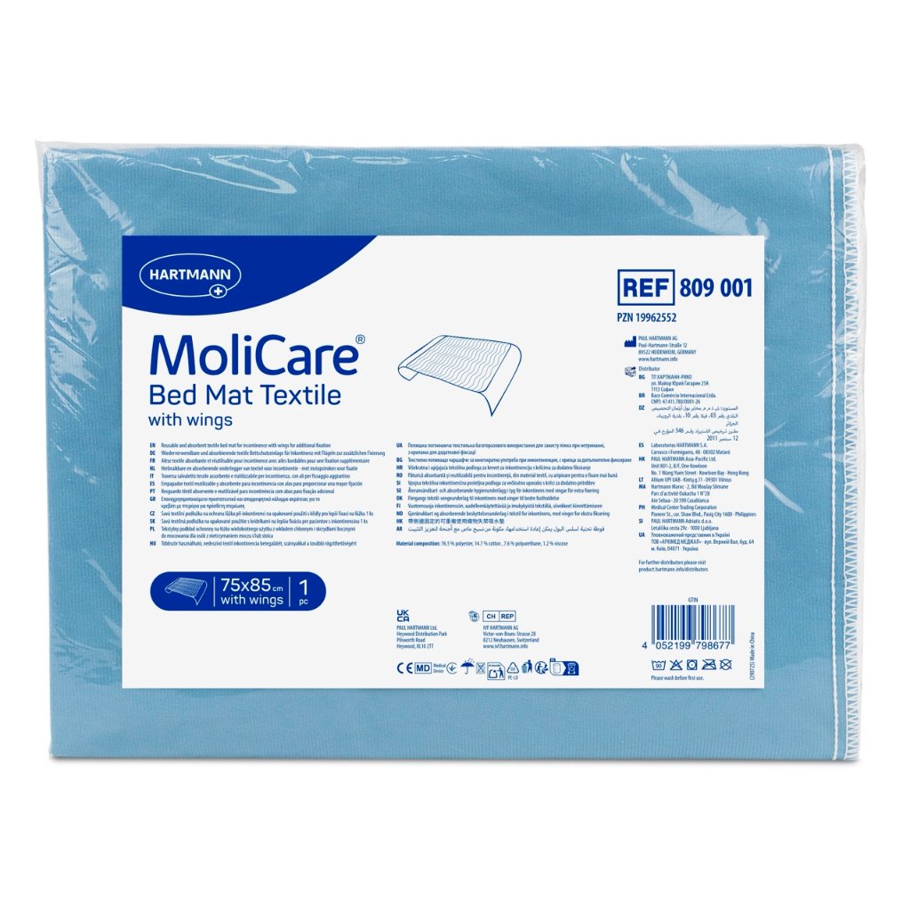 MOLICARE Bed Mat Textile 75x85 cm mit Flügel